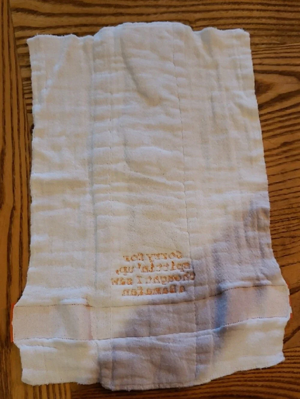 Orange And White  Tenn Vols Fan Dissing  Alabama Fans  White Burp Cloth
